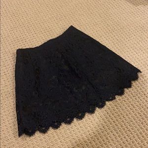 NWT JCrew Navy/Black Lace Lined Circle Skirt